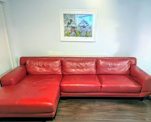 Dfs seater leather corner - 6,
