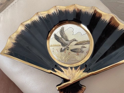 Chokin art fan - plate, with