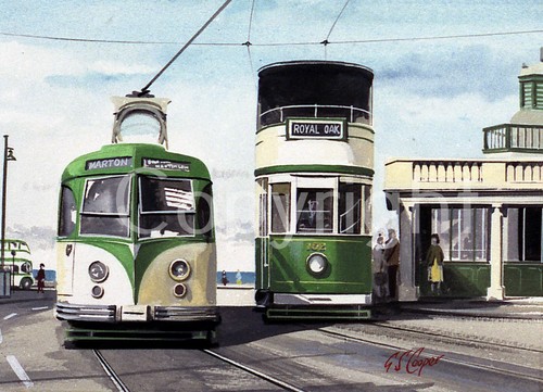 Blackpool 1950 tram scene - 1950's,