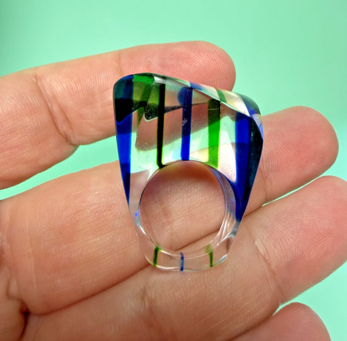 Mod lucite dome ring vintage - ring,