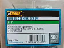 Timber Decking Screws 8 x 2" (4mmx50mm) each box contains apx 500 screws
