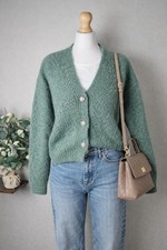 Green fluffy cardigan soft