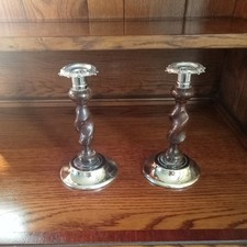 PAIR OF VINTAGE BARLEY TWIST