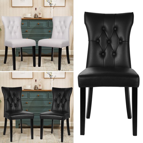 Faux leather dining chairs - 2,