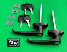 2 x Black Lever Handle 44.5 Locking Horseboxes Trailers Trucks Catering