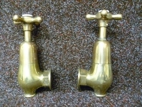 Antique pair brass bath - antique,