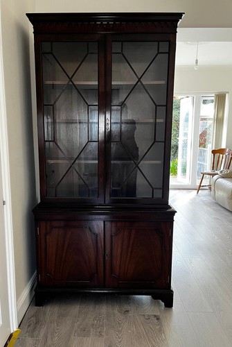 Large antique inlaid mahogany - antique,