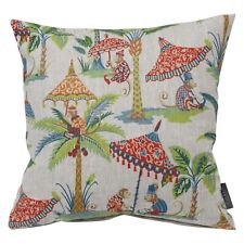 Exotic Monkey Parasol Cushion Cover Exotic Print 100% Linen Sofas Armchair Beds