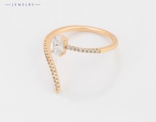 9ct Yellow Gold Plated White C/Z Thumb Finger MIdi Toe Adjustable Ring.1220 ,Uk