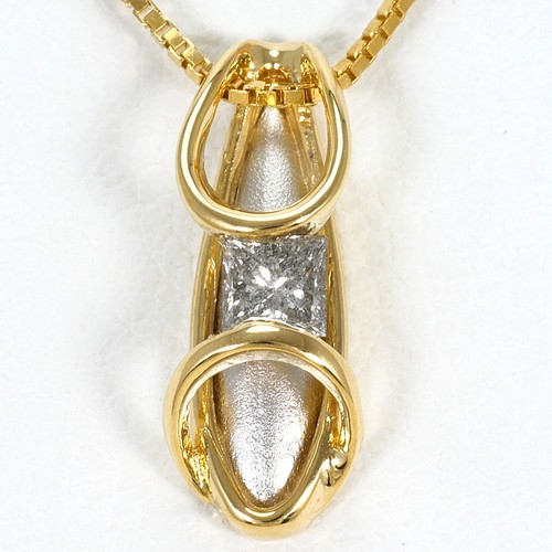 Pt900 platinum k18 necklace - platinum,
