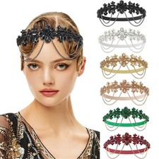 Women's 1920s Flapper Headpiece Roaring 20s Headband Great Gatsby Headband Chain