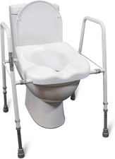 Adjustable Toilet Seat and Frame Armrests Raised For Disabled Elderly