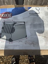 TRIXIE Double Transport Box Aluminium - Dog Crate for Two Dogs Up to 50 Kg Grey