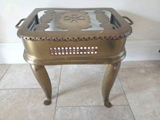Antique  Fireside Trivet/Footmans Stool. Solid Brass & Cast Iron Construction. 