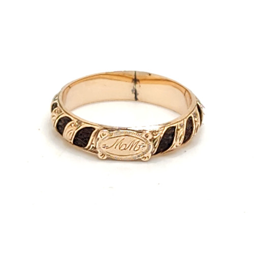 12k gold victorian hairwork - 12k,