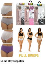 Knickers Underwear FULL BRIEF 3 Pack Cotton Ladies Womens BIG SIZE PLUS High Leg