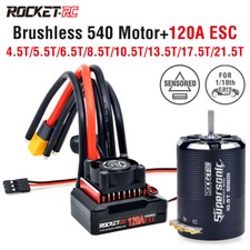 Rocket-RC 540 Sensored Brushless Motor+120A ESC Combo for RC 1/10 Buggy Car