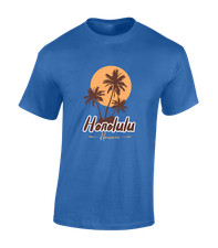 HONOLULU HAWAII BEACH MENS T SHIRT COOL SUMMER CASUAL BEACH HOLIDAY TOP NEW