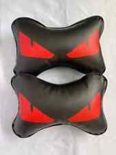 2 pcs RED FEND! EYES CAR HEADREST PILLOWS comfy luxury neck support UK STOCK