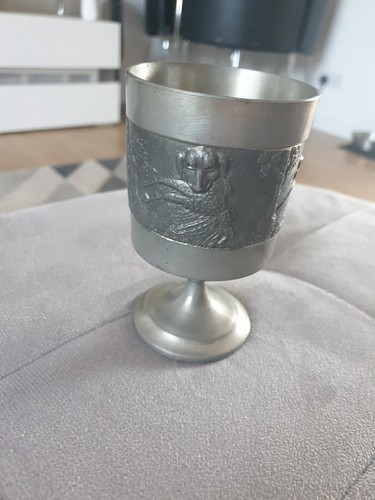 Vintage pewter goblet - pewter,
