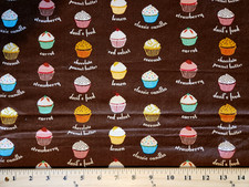 100% cotton brown cupcake