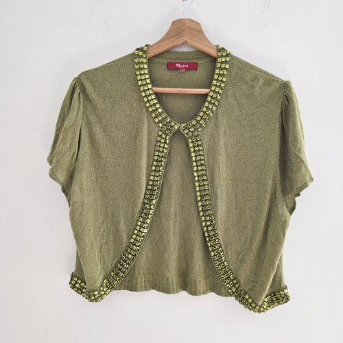 Vtg monsoon green bolero - vtg,