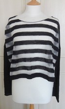 Crea Concept Black and White Striped Top Sz 40