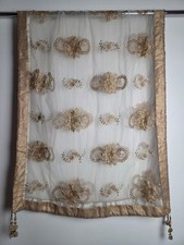 Off White and Gold Embroidered Dupatta Scarf Chunni Indian Partywear 