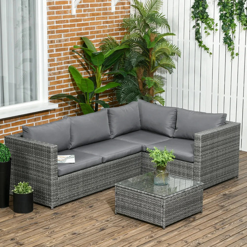 Rattan garden furniture set - furniture,