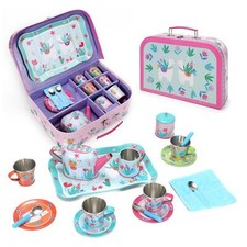 SOKA Kids Metal Tin Teapot Set