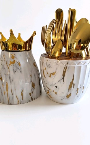 Luxury gold cutlery set - gold,