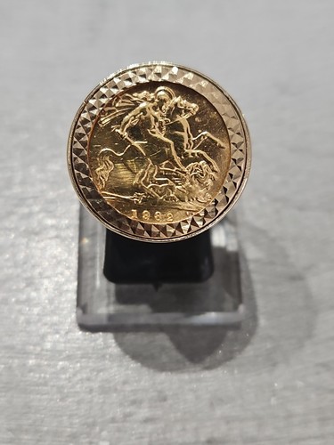 9ct yellow gold mount - gold, half