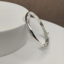 Sterling Silver Plain D-Shaped