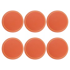 6 Pcs Leather Coasters, Round