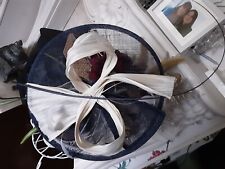 Navy and Cream fascinator on headband