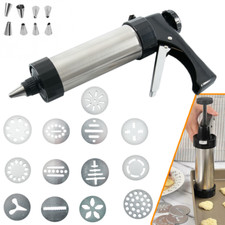 ZENO STAINLESS STEEL 22PCS BISCUIT COOKIE ICING CAKE DECORATING SET PIPING GUN