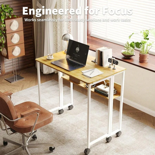 Folding desk wheels storage - folding,