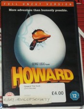 howard the duck, uncut, lea thompson, tim robbins, comedy, dvd, used