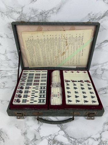 Vintage bone bamboo mahjong - bamboo,
