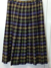 Eastex Women's Tartan Skirt Size 16 Vintage 100 % Pure Wool Tartan