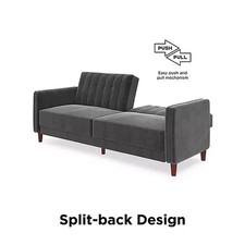 Pin Tufted Velvet Futon Sofa