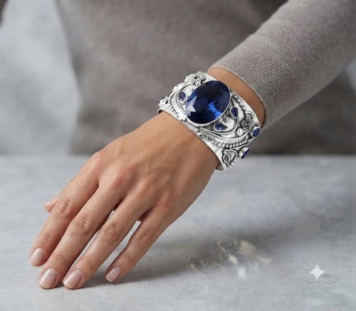 Tanzanite handmade cuff - handmade,