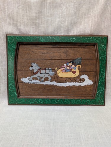 Wooden christmas sleigh - wooden,