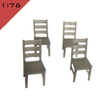 4x 3D printed CHAIR 1:76, OO Model Miniature Diorama Scenery Layout