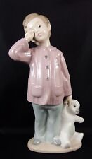 Very Cute Lladro Nao Figure 1139 Sleepy Head Boy With Teddy Bear