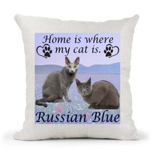 Cat Cushion Cover Home is Where my Cat is Gift Present Kitten Various Breeds