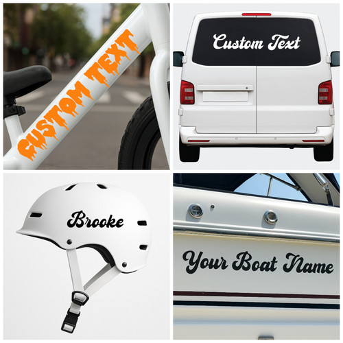 Custom text vinyl cut stickers - vinyl,