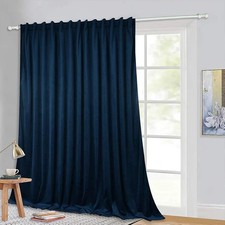 StangH Extra Long Backdrop Curtains Navy Blue Velvet Blackout Curtain Drapes The