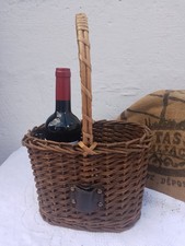 Vintage French Wicker 2 bottle