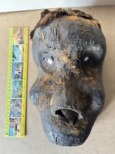 Tribal African Gorilla Headdress with Metal Eyes, Wooden Teeth  & Hair